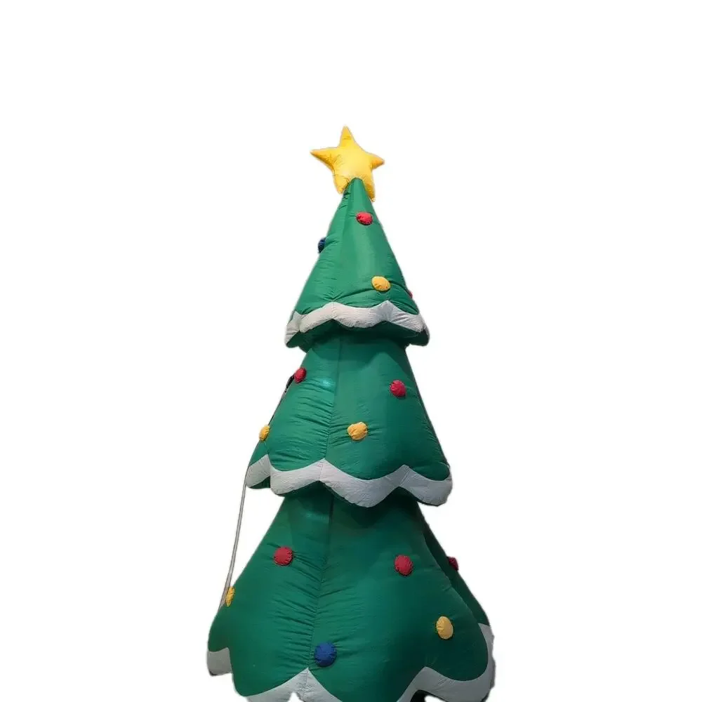 7' Air blown Inflatable Gemmy Christmas Tree‎ w/ Star and Ornaments Tested Work